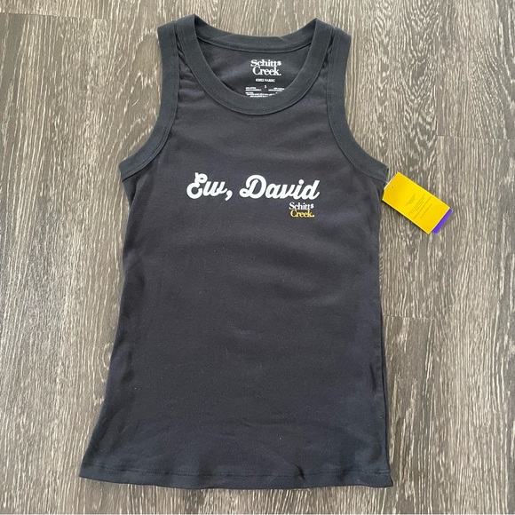 Schitt's Creek Ew David Ribbed Black Tank Top - Picture 4 of 9